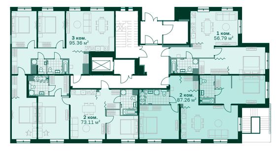 Продажа 2-комнатной квартиры 87,1 м², 1/14 этаж