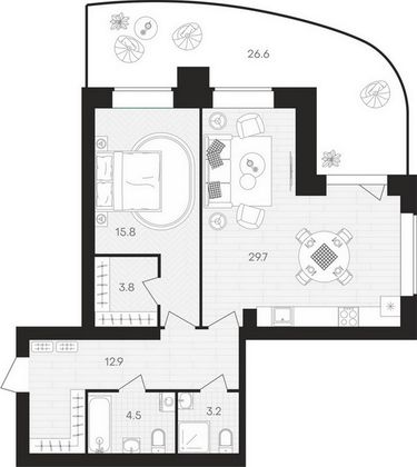 Продажа 1-комнатной квартиры 96,5 м², 1/10 этаж