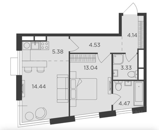 Продажа 2-комнатной квартиры 49,3 м², 26/26 этаж