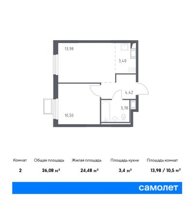 36,1 м², 1-комн. квартира, 5/17 этаж