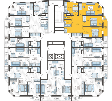 Продажа 3-комнатной квартиры 86 м², 15/16 этаж