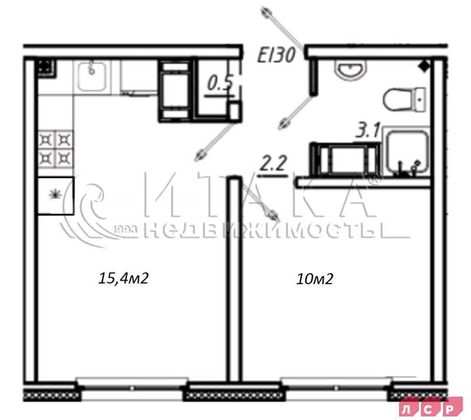 Продажа 1-комнатной квартиры 31,3 м², 24/24 этаж