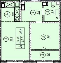 Продажа 1-комнатной квартиры 40 м², 14/18 этаж