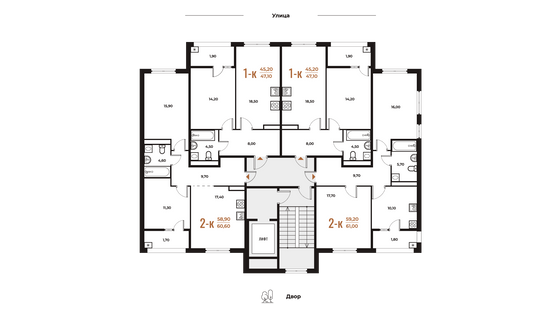 Продажа 1-комнатной квартиры 47,1 м², 6 этаж