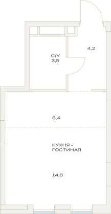 Продажа квартиры-студии 29,3 м², 16/23 этаж