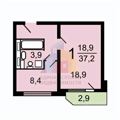 Продажа 1-комнатной квартиры 38 м², 16/16 этаж