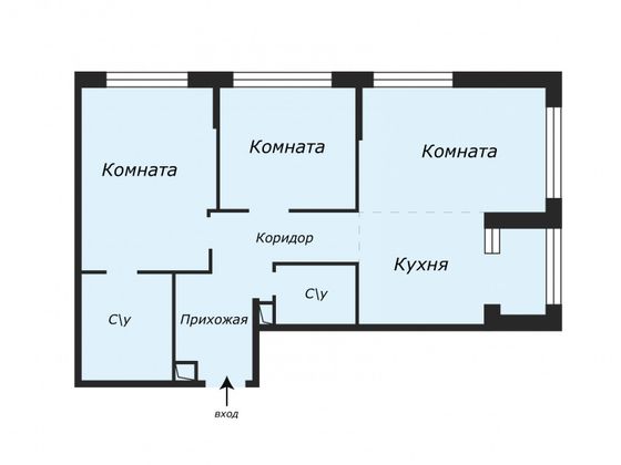 Продажа 3-комнатной квартиры 69,1 м², 26/43 этаж