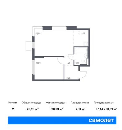 41 м², 1-комн. квартира, 8/10 этаж