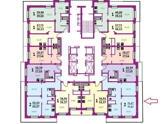 Продажа 2-комнатной квартиры 58 м², 25/25 этаж