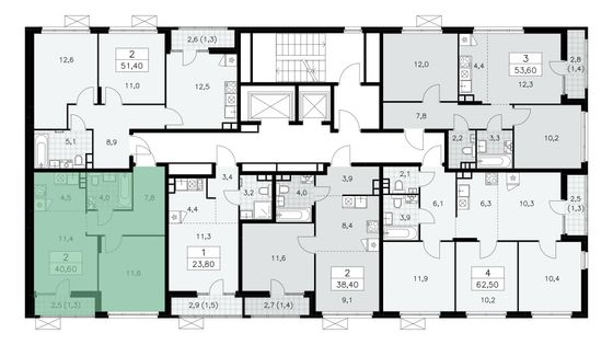 Продажа 2-комнатной квартиры 40,2 м², 13/15 этаж