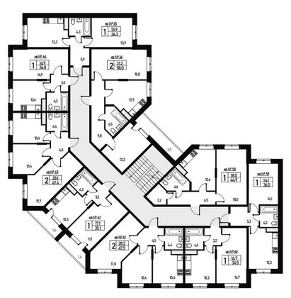 47 м², 2-комн. квартира, 3/3 этаж