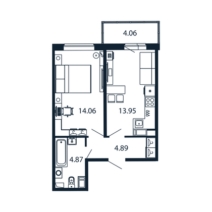 Продажа 1-комнатной квартиры 39 м², 12/12 этаж