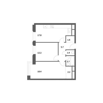 Продажа 2-комнатной квартиры 61,8 м², 11/23 этаж