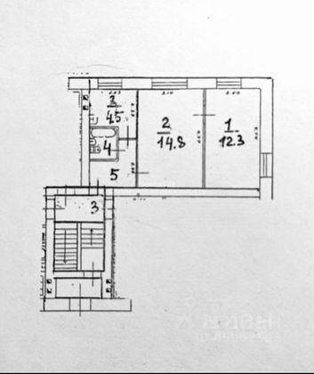Продажа 2-комнатной квартиры 37,3 м², 1/2 этаж