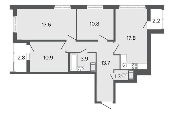 Продажа 4-комнатной квартиры 76 м², 9/24 этаж