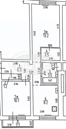 Продажа 2-комнатной квартиры 47,2 м², 5/5 этаж