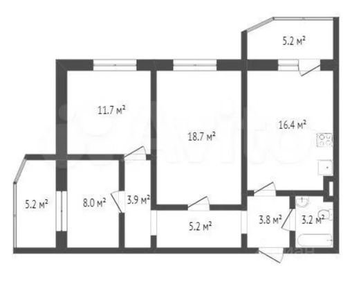 Продажа 3-комнатной квартиры 82,4 м², 5/24 этаж
