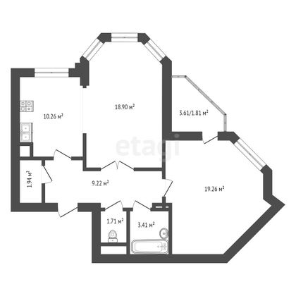 Продажа 2-комнатной квартиры 65,4 м², 4/10 этаж