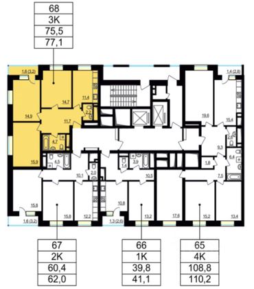 Продажа 3-комнатной квартиры 77,1 м², 18/25 этаж