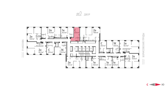 Продажа квартиры-студии 23,9 м², 22/52 этаж