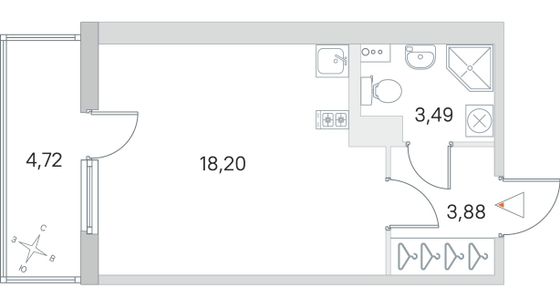 Продажа квартиры-студии 27 м², 4/4 этаж