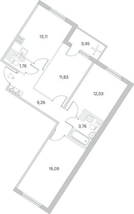 Продажа 3-комнатной квартиры 69,6 м², 2/4 этаж