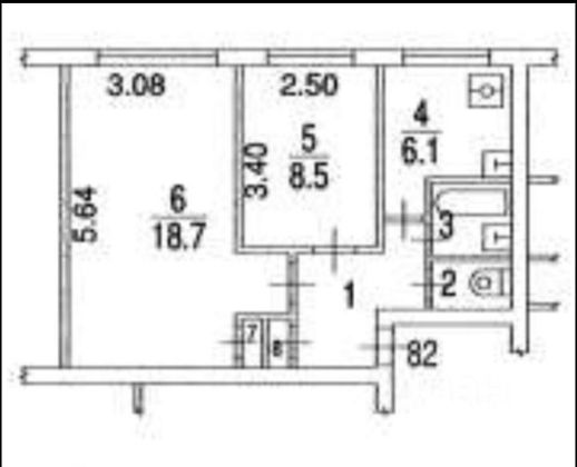 Продажа 2-комнатной квартиры 42,4 м², 1/5 этаж