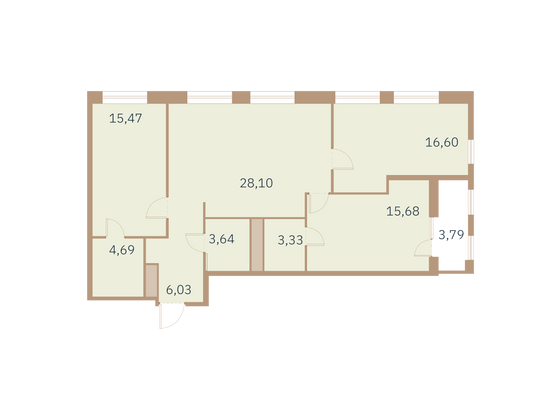 Продажа 3-комнатной квартиры 94,3 м², 4/12 этаж