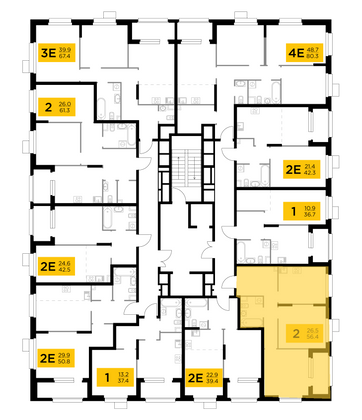 Продажа 2-комнатной квартиры 56,4 м², 11/18 этаж