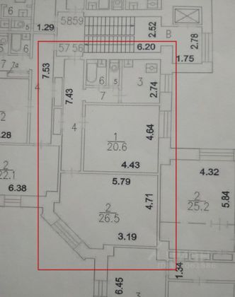 Продажа 2-комнатной квартиры 68,7 м², 3/6 этаж