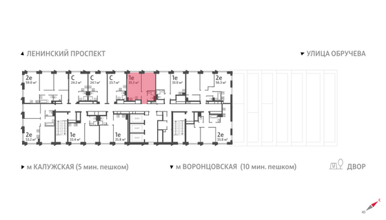 Продажа 1-комнатной квартиры 35,2 м², 27/58 этаж