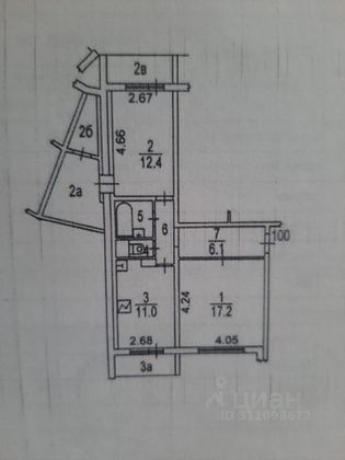 Продажа 2-комнатной квартиры 62 м², 6/14 этаж