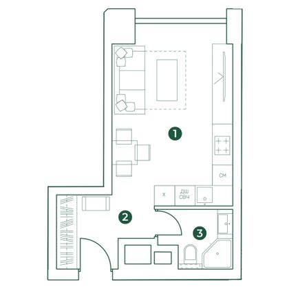 Продажа квартиры-студии 26,9 м², 2/31 этаж