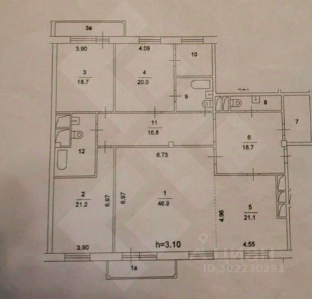 Продажа 4-комнатной квартиры 193 м², 5/6 этаж