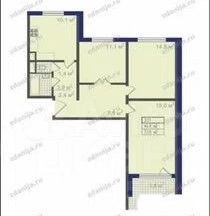 Продажа 3-комнатной квартиры 76 м², 6/14 этаж