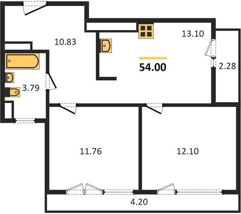 Продажа 2-комнатной квартиры 54 м², 18/29 этаж
