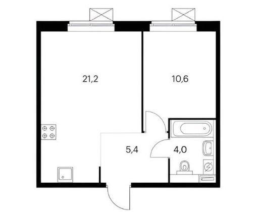 Продажа 1-комнатной квартиры 41,2 м², 23/25 этаж