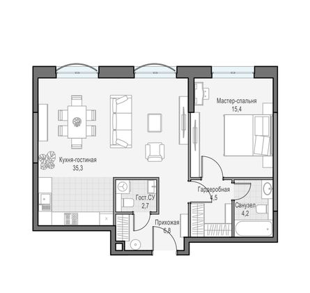 Продажа 2-комнатной квартиры 68,1 м², 14/28 этаж