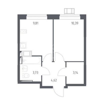 Продажа 2-комнатной квартиры 31,7 м², 10/17 этаж