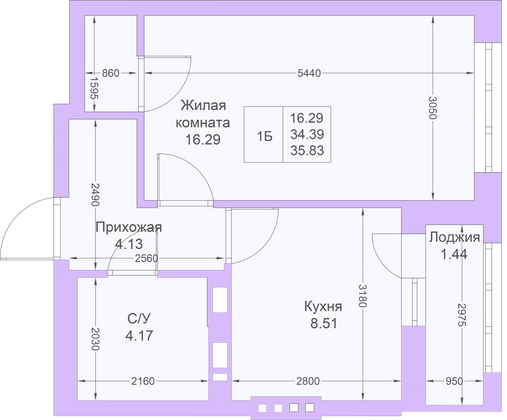 Продажа 1-комнатной квартиры 35,8 м², 23/25 этаж