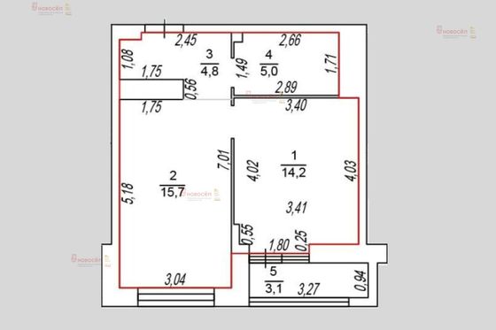Продажа 1-комнатной квартиры 39,7 м², 24/25 этаж