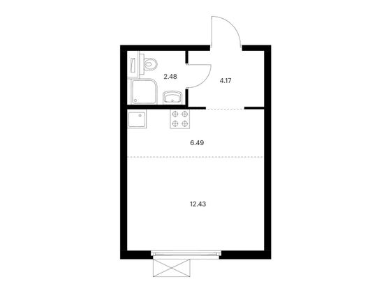 Продажа квартиры-студии 25,6 м², 21/33 этаж