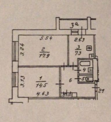 Продажа 2-комнатной квартиры 51,3 м², 4/12 этаж