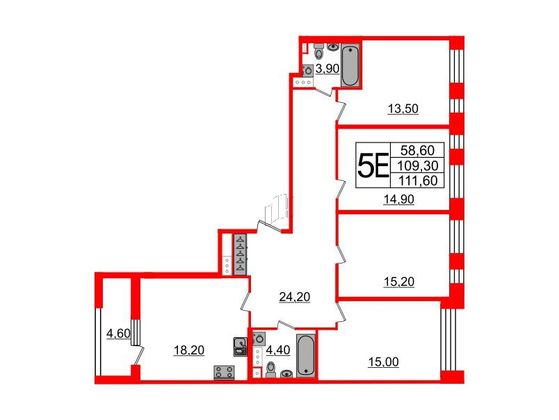 Продажа 4-комнатной квартиры 112,1 м², 6/10 этаж