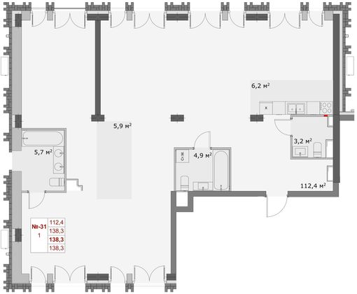 Продажа 4-комнатной квартиры 138,3 м², 4/6 этаж