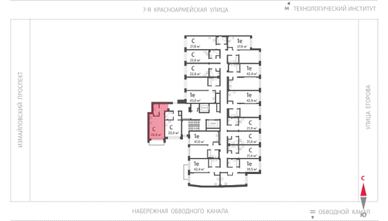 26,8 м², студия, 2/11 этаж