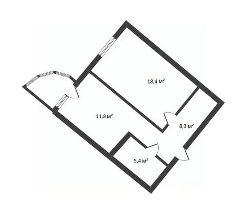 Продажа 1-комнатной квартиры 43,9 м², 3/4 этаж