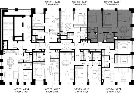 Продажа 2-комнатной квартиры 69,3 м², 5/21 этаж