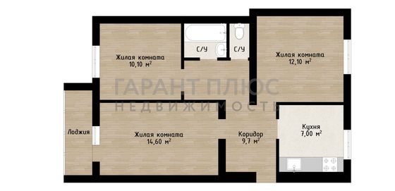 Продажа 3-комнатной квартиры 57,4 м², 4/5 этаж