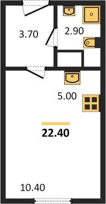 Продажа квартиры-студии 22,4 м², 20/25 этаж